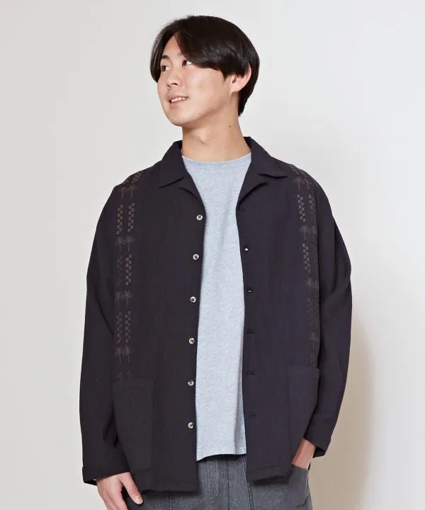 SURF??Palms Cotton Open Collar Shirt