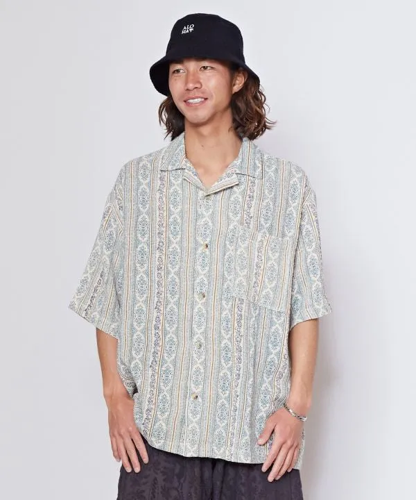 SURF??Palms Cotton Rayon Aloha Shirt