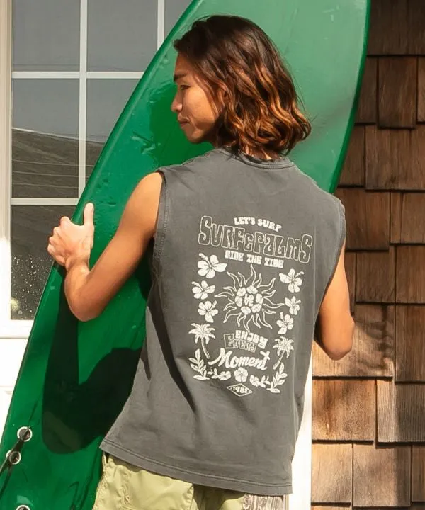 SURF??Palms Men's Vintage Like Graphic Tank