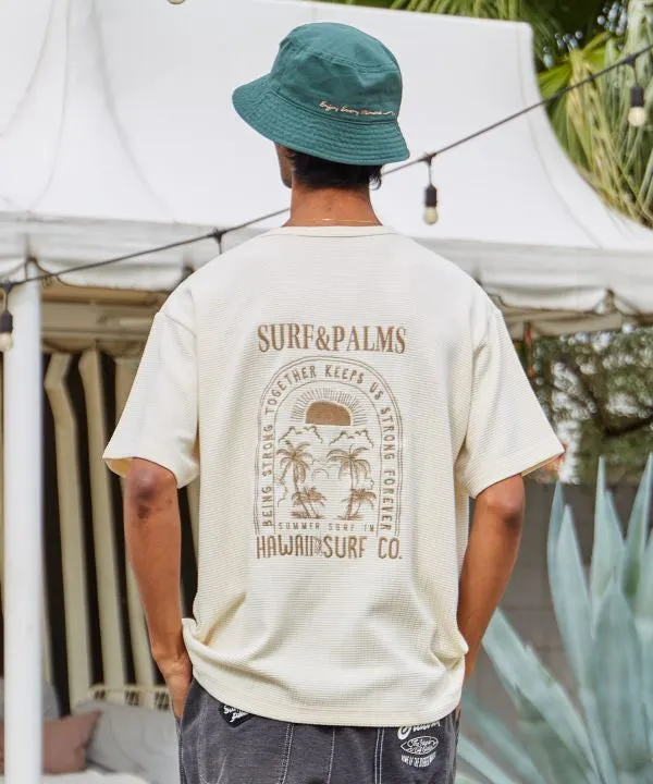 SURF??Palms Men's Washed Waffle T-Shirt