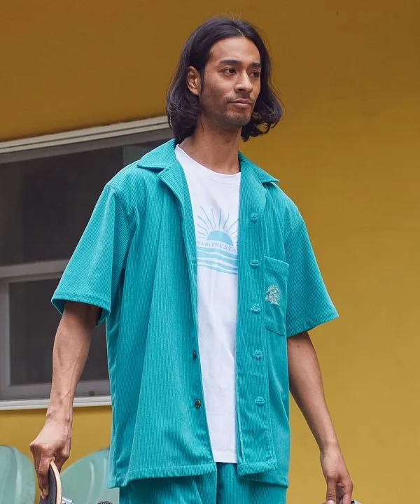 SURF??Palms Refreshing Corduroy Open Collar Shirt