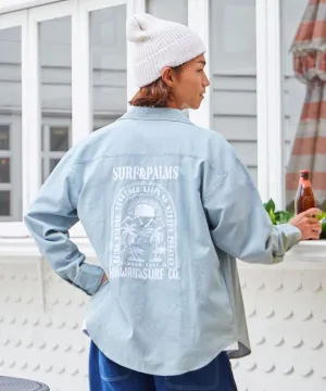 SURF??Palms Vintage Washed Denim Shirt