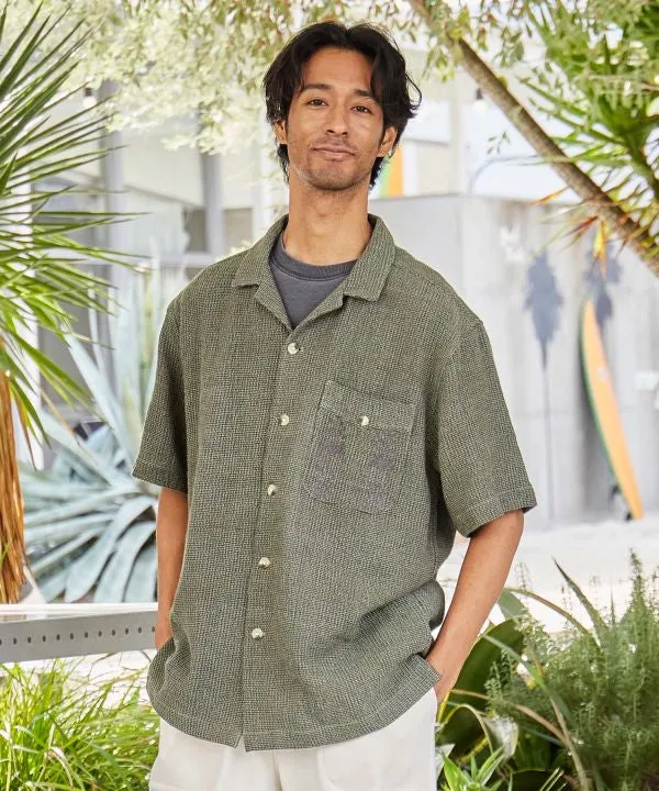 SURF??Palms Woven Cotton Shirt