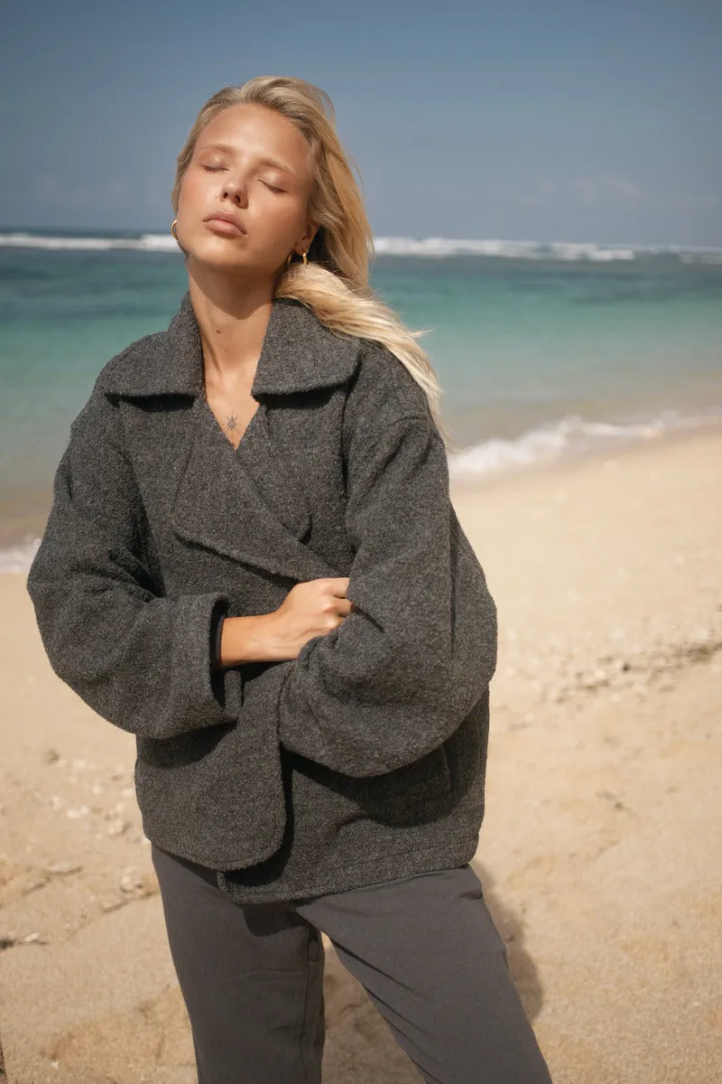 SWEET SOLITUDE WOOL COAT - CHARCOAL