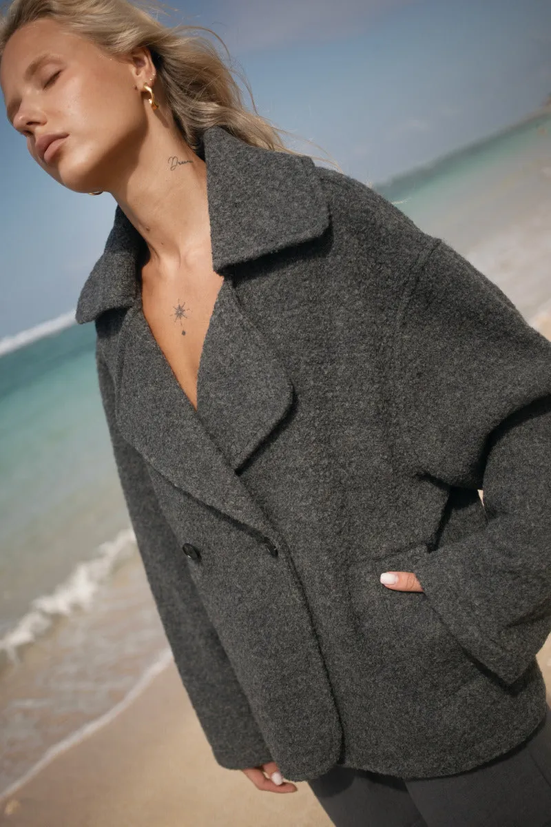 SWEET SOLITUDE WOOL COAT - CHARCOAL