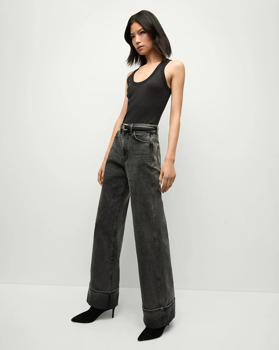Taylor Cuffed Wide-Leg Jean