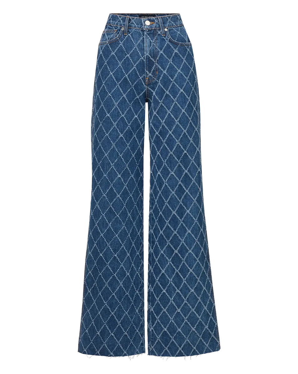 Taylor Diamond Printed Wide-Leg Jean