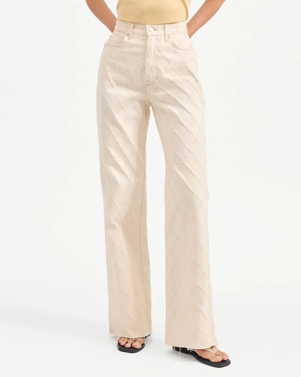 Taylor Diamond Printed Wide-Leg Jean