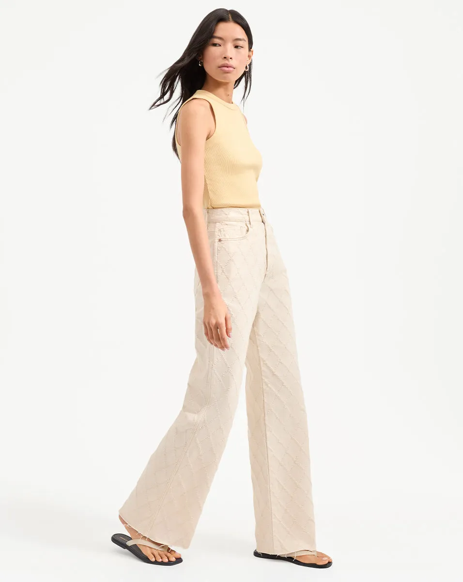 Taylor Diamond Printed Wide-Leg Jean