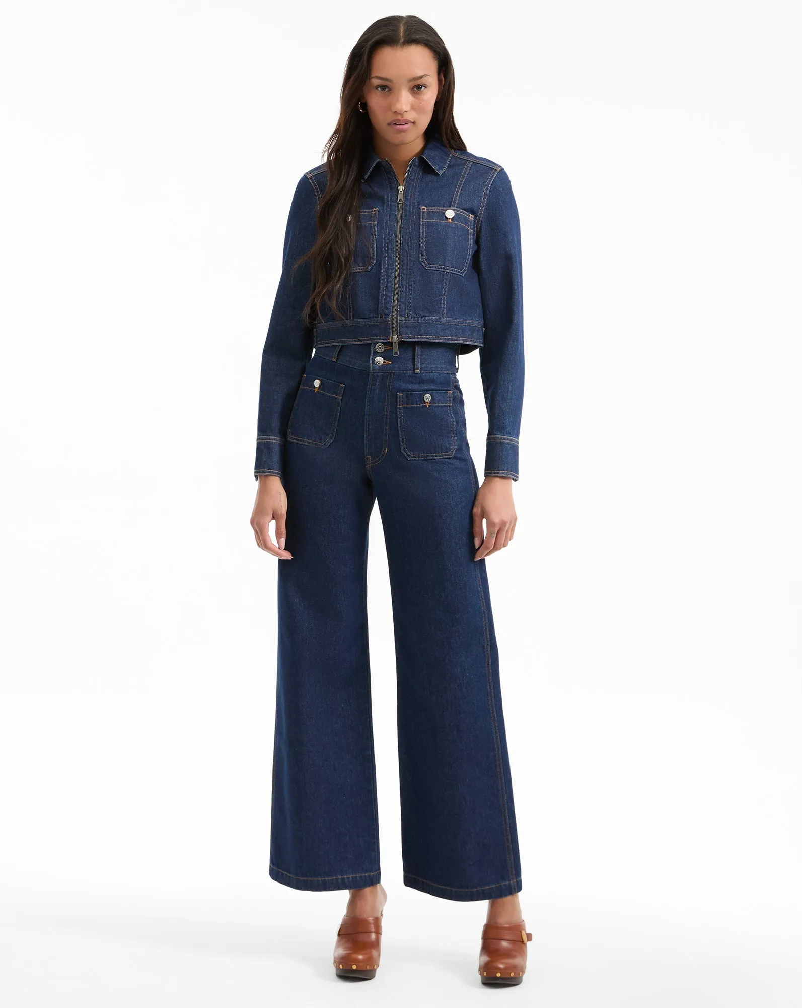 Taylor Patch-Pocket Wide-Leg Jean