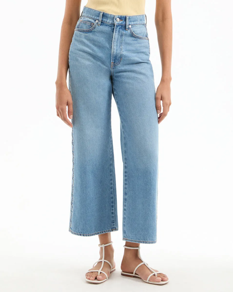 Taylor Scalloped Cropped Wide-Leg Jean