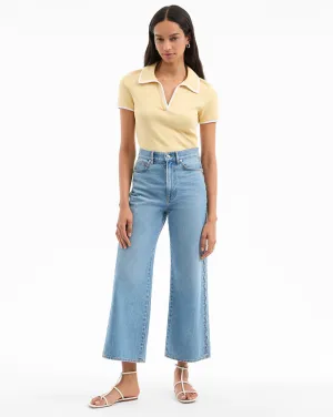 Taylor Scalloped Cropped Wide-Leg Jean