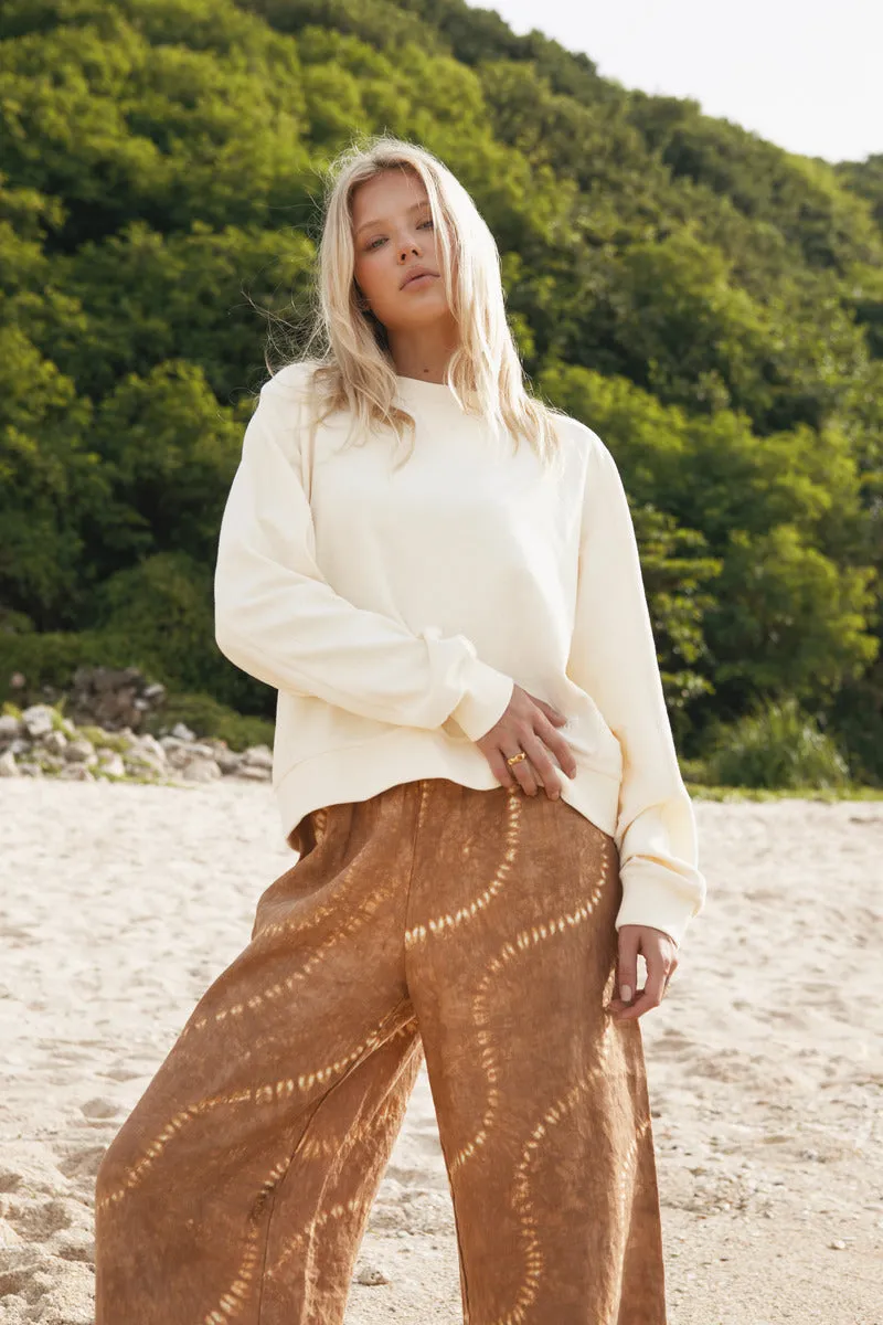 TIME OUT TERRY L/S TOP - BUTTER