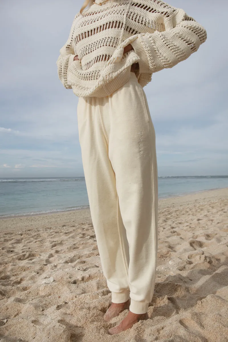 TIME OUT TERRY PANTS - BUTTER