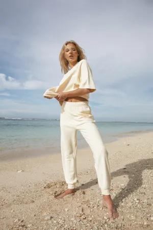 TIME OUT TERRY PANTS - BUTTER