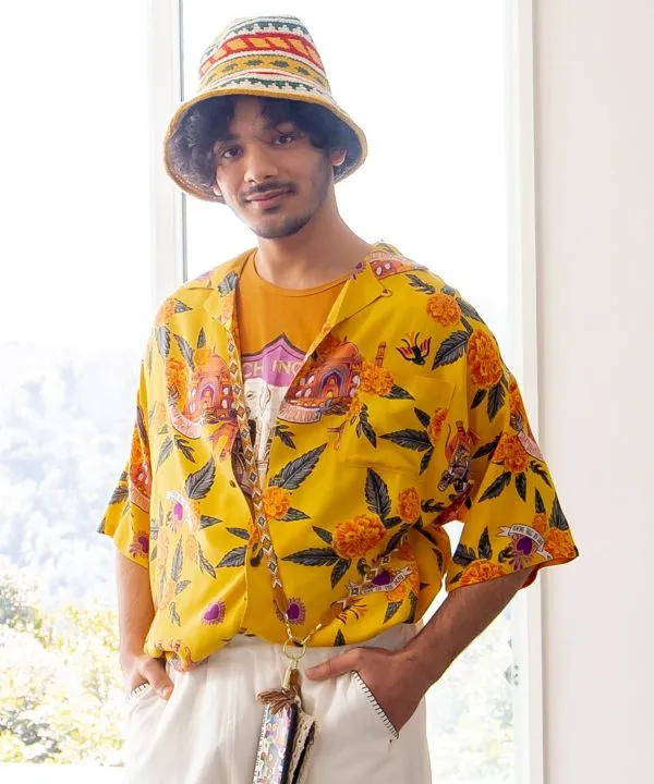 Travelling Calavera Men's Rayon Shirt