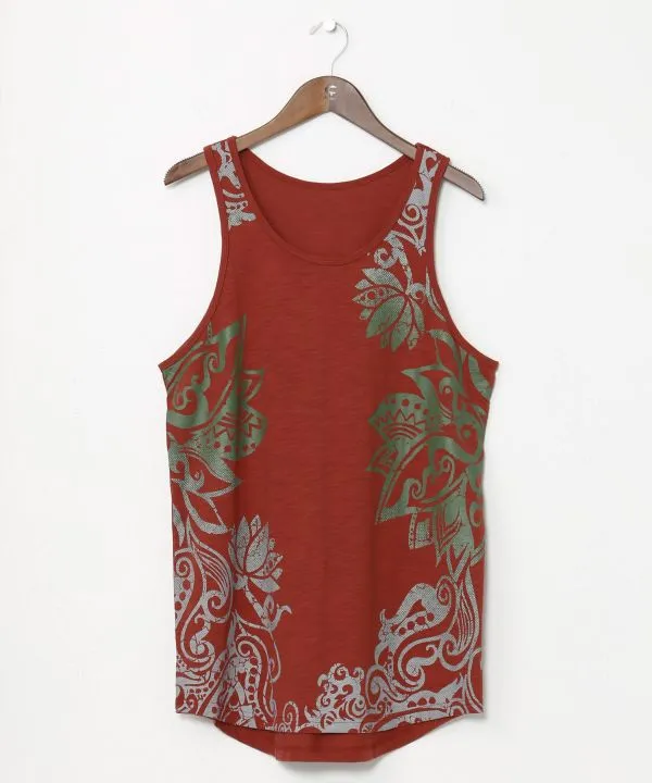 Tribal Lotus Graphic Tank Top
