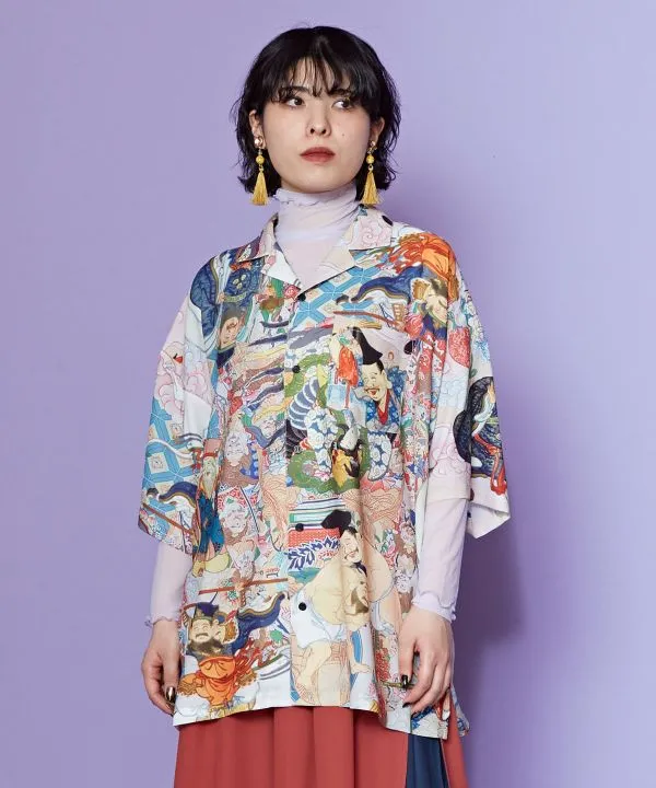 UKIYO-IRO Open Collar Shirt
