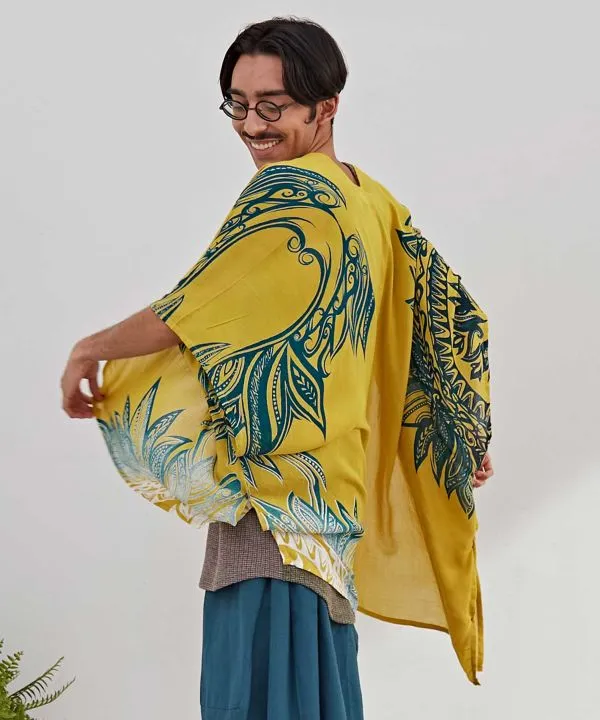 UV Protection Tribal Feather Print Scarf with Pouch