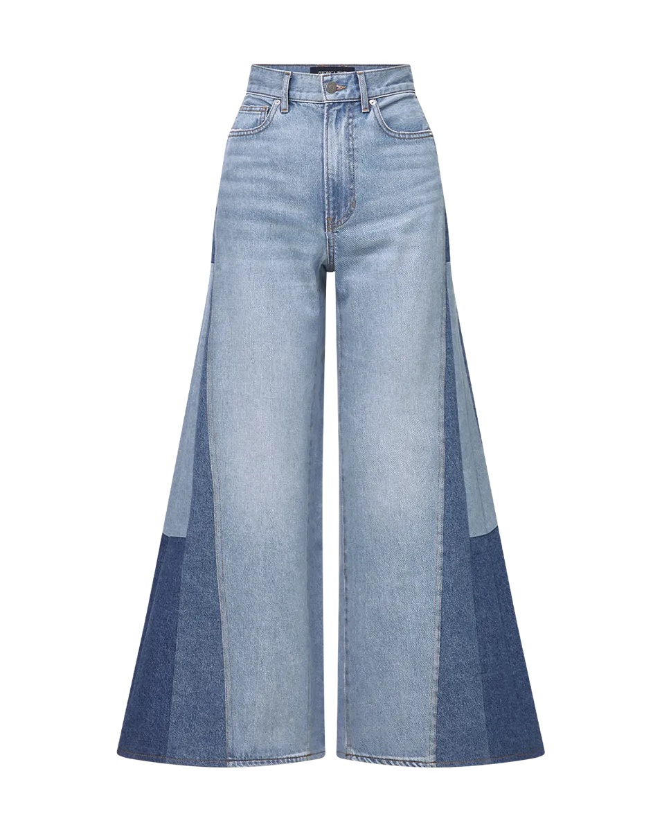 Vicki Patchwork Wide-Leg Jean