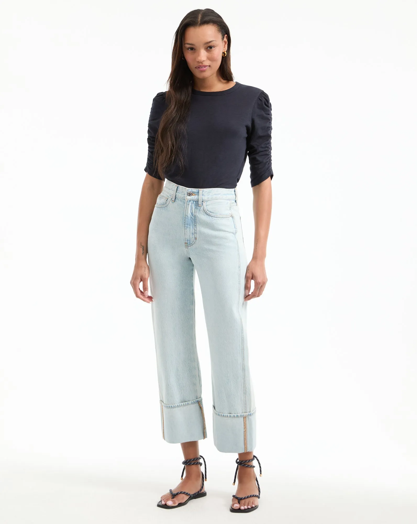 Waldorf Ruched-Sleeve T-Shirt