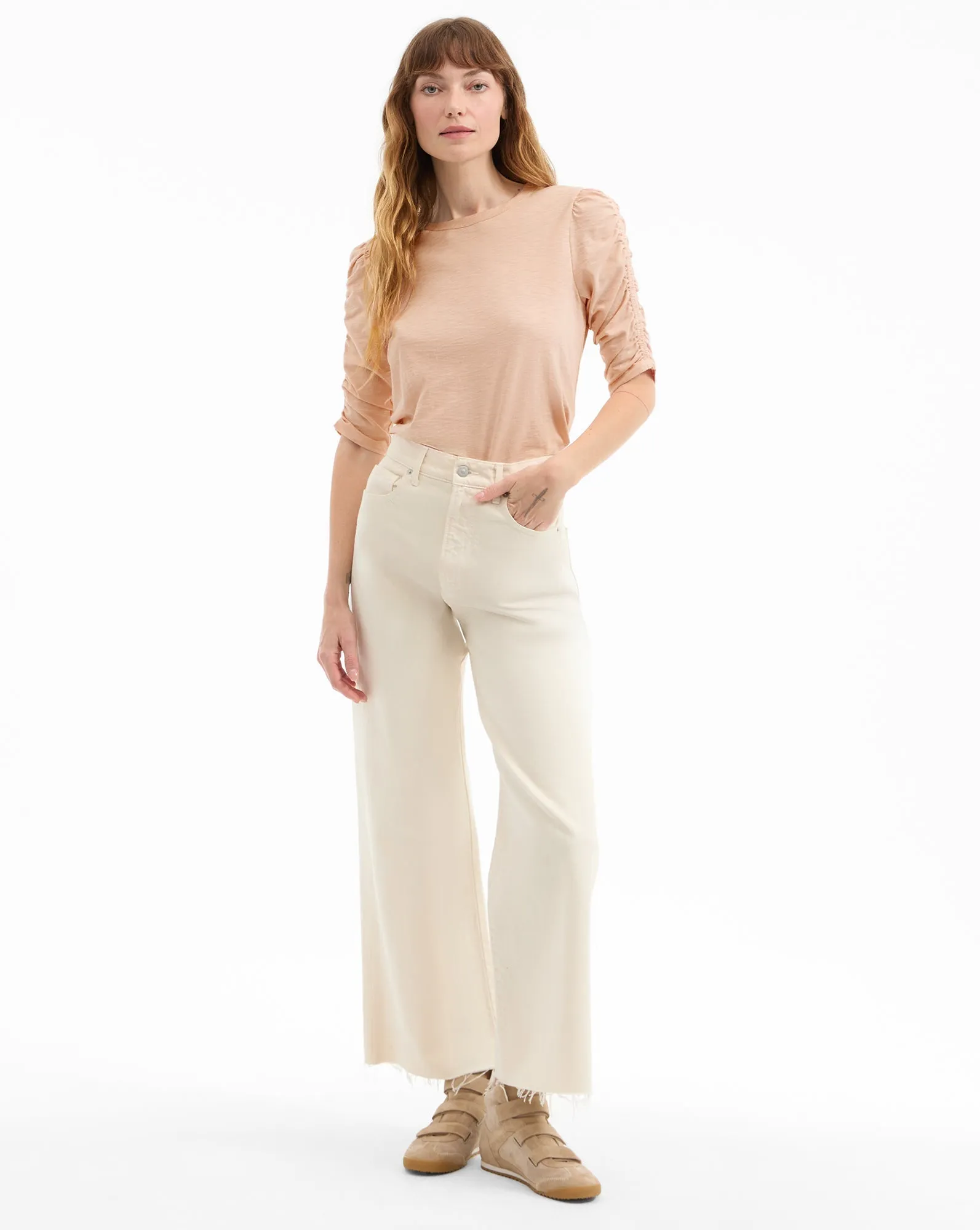 Waldorf Ruched-Sleeve T-Shirt